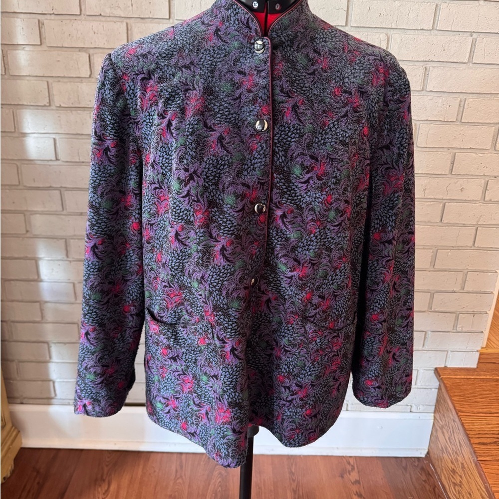 Vintage Wai Wah Fashion Brocade Jacket – Size 17 - Picture 2 of 9